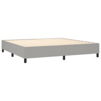 vidaXL Boxspringbett mit Matratze Hellgrau 200x200 cm Stoff