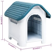 vidaXL Hundeh&uuml;tte Blau 59x75x66 cm Polypropylen