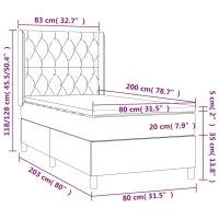 vidaXL Boxspringbett mit Matratze Dunkelbraun 80x200 cm Stoff