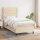 vidaXL Boxspringbett mit Matratze Creme 90x190 cm Stoff