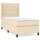 vidaXL Boxspringbett mit Matratze Creme 90x190 cm Stoff