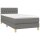 vidaXL Boxspringbett mit Matratze Dunkelgrau 80x200 cm Stoff