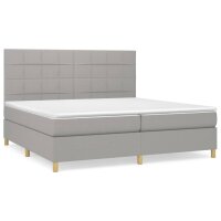 WOWONA Boxspringbett mit Matratze Hellgrau 200x200 cm Stoff