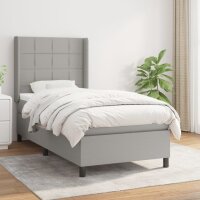 vidaXL Boxspringbett mit Matratze Hellgrau 90x190 cm Stoff