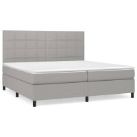 WOWONA Boxspringbett mit Matratze Hellgrau 200x200 cm Stoff