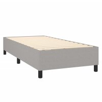 vidaXL Boxspringbett mit Matratze Hellgrau 90x190 cm Stoff