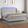 WOWONA Boxspringbett mit Matratze &amp; LED Hellgrau 200x200 cm Stoff