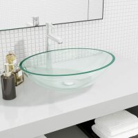 vidaXL Waschbecken Glas 50x37x14 cm Transparent