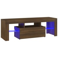 vidaXL TV-Schrank mit LED-Leuchten Braun Eichen-Optik 120x35x40 cm