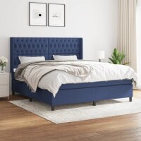 vidaXL Boxspringbett mit Matratze Blau 180x200 cm Stoff