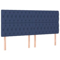 vidaXL Boxspringbett mit Matratze Blau 180x200 cm Stoff