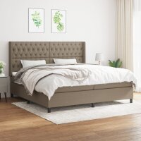 WOWONA Boxspringbett mit Matratze Taupe 200x200 cm Stoff