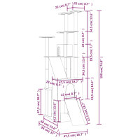 vidaXL Kratzbaum mit Sisal-Kratzs&auml;ulen Dunkelgrau 190 cm