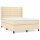 WOWONA Boxspringbett mit Matratze Creme 140x190 cm Stoff