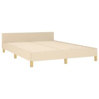 vidaXL Bettgestell mit Kopfteil Creme 140x190 cm Stoff