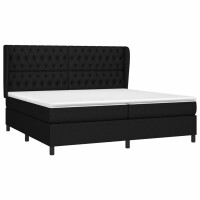 vidaXL Boxspringbett mit Matratze Schwarz 200x200 cm Stoff