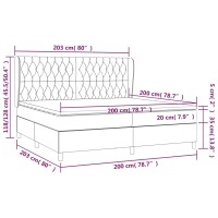 vidaXL Boxspringbett mit Matratze Schwarz 200x200 cm Stoff