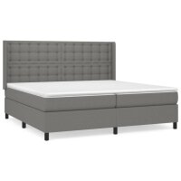 vidaXL Boxspringbett mit Matratze Dunkelgrau 200x200 cm Stoff