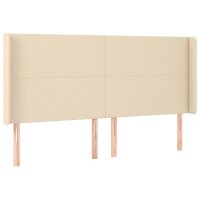 vidaXL Boxspringbett mit Matratze Creme 180x200 cm Stoff