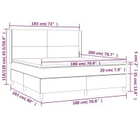 vidaXL Boxspringbett mit Matratze Creme 180x200 cm Stoff