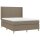 vidaXL Boxspringbett mit Matratze Taupe 140x200 cm Stoff