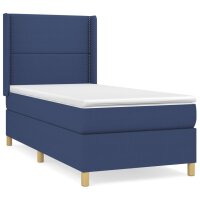 vidaXL Boxspringbett mit Matratze Blau 80x200 cm Stoff