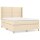 vidaXL Boxspringbett mit Matratze Creme 140x200 cm Stoff