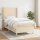 vidaXL Boxspringbett mit Matratze Creme 90x190 cm Stoff