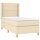 vidaXL Boxspringbett mit Matratze Creme 90x190 cm Stoff