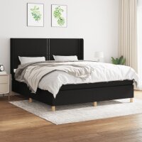 vidaXL Boxspringbett mit Matratze Schwarz 160x200 cm Stoff