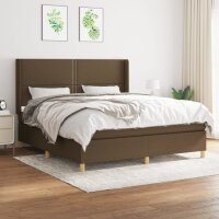 vidaXL Boxspringbett mit Matratze Dunkelbraun 160x200 cm Stoff