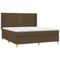 vidaXL Boxspringbett mit Matratze Dunkelbraun 160x200 cm Stoff