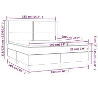 vidaXL Boxspringbett mit Matratze Dunkelbraun 160x200 cm Stoff