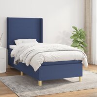 WOWONA Boxspringbett mit Matratze Blau 90x200 cm Stoff