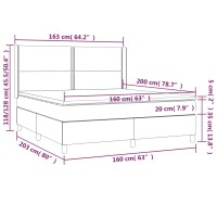 vidaXL Boxspringbett mit Matratze Creme 160x200 cm Stoff