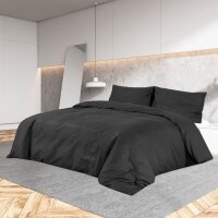 vidaXL Bettwäsche-Set Schwarz 140x200 cm Leichte...