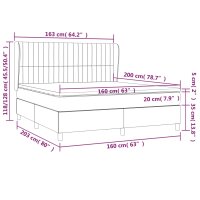 vidaXL Boxspringbett mit Matratze Dunkelblau 160x200 cm Samt