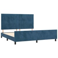 vidaXL Bettgestell mit Kopfteil Dunkelblau 160x200 cm Samt