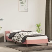 vidaXL Bettgestell mit Kopfteil Rosa 90x190 cm Samt