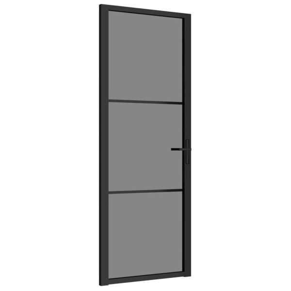 vidaXL Innent&uuml;r 76x201,5 cm Schwarz ESG-Glas und Aluminium