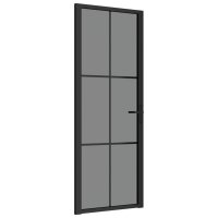 vidaXL Innentür 76x201,5 cm Schwarz ESG-Glas und...