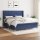 vidaXL Boxspringbett mit Matratze Blau 180x200 cm Stoff