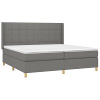 vidaXL Boxspringbett mit Matratze Dunkelgrau 200x200 cm Stoff