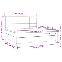 vidaXL Boxspringbett mit Matratze Dunkelgrau 200x200 cm Stoff