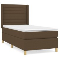 vidaXL Boxspringbett mit Matratze Dunkelbraun 80x200 cm Stoff