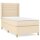 WOWONA Boxspringbett mit Matratze Creme 80x200 cm Stoff