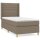 vidaXL Boxspringbett mit Matratze Taupe 90x190 cm Stoff