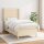 vidaXL Boxspringbett mit Matratze Creme 90x190 cm Stoff