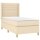 vidaXL Boxspringbett mit Matratze Creme 90x190 cm Stoff