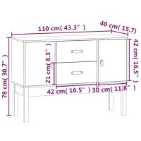 vidaXL Sideboard 110x40x78 cm Massivholz Kiefer